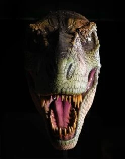 T Rex Head Wall Mount Prop -Distortions Unlimited Shop trex green front md
